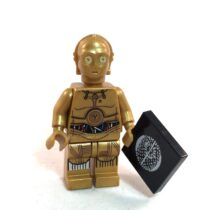 C-3PO LEGO Minifig Star Wars A New Hope Silver Leg - Front