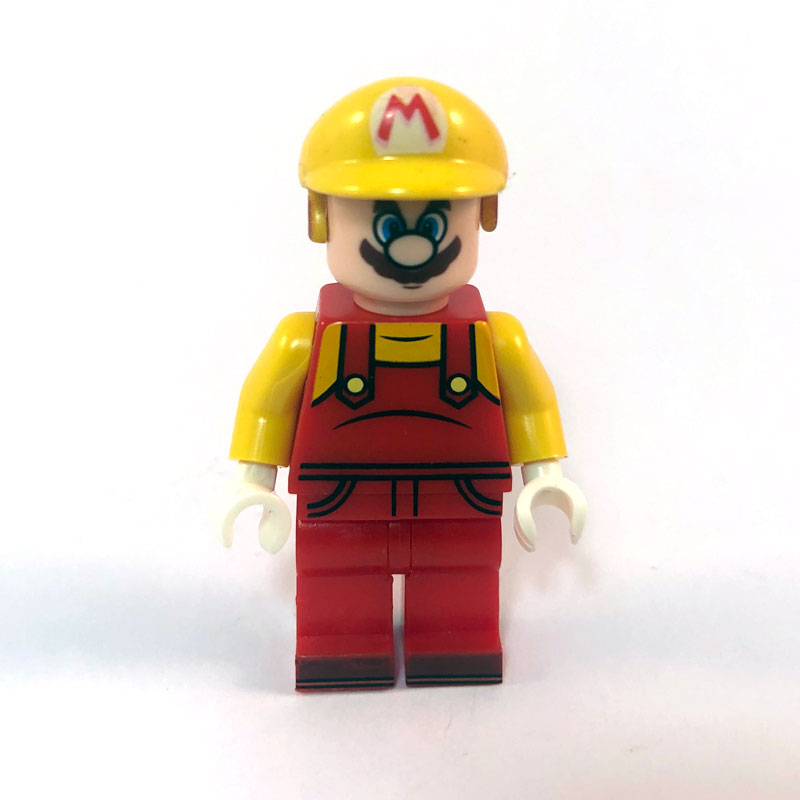 Builder Mario minifig – face 2